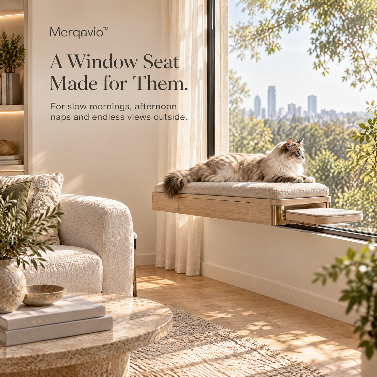 Merqavio™ Floating Pet Window Lounge