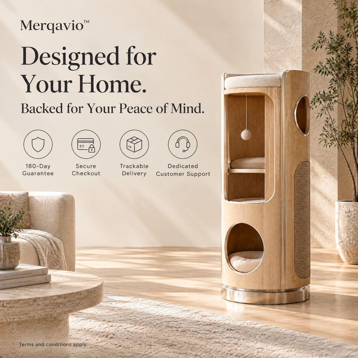 Merqavio™ Rotating Pet Habitat Tower