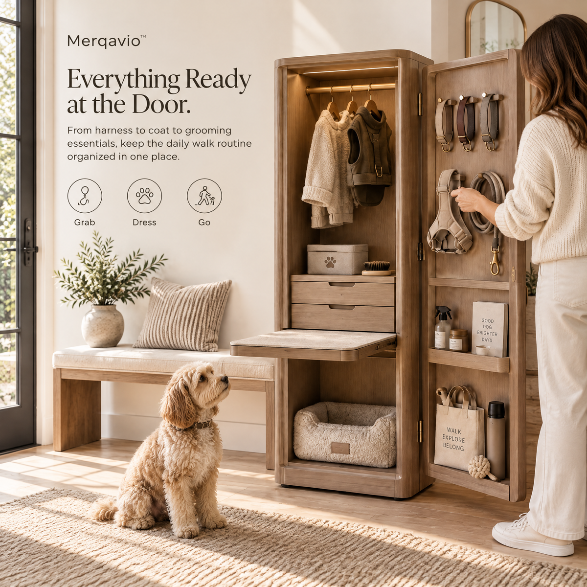 Merqavio™ Pet Wardrobe Dressing Station