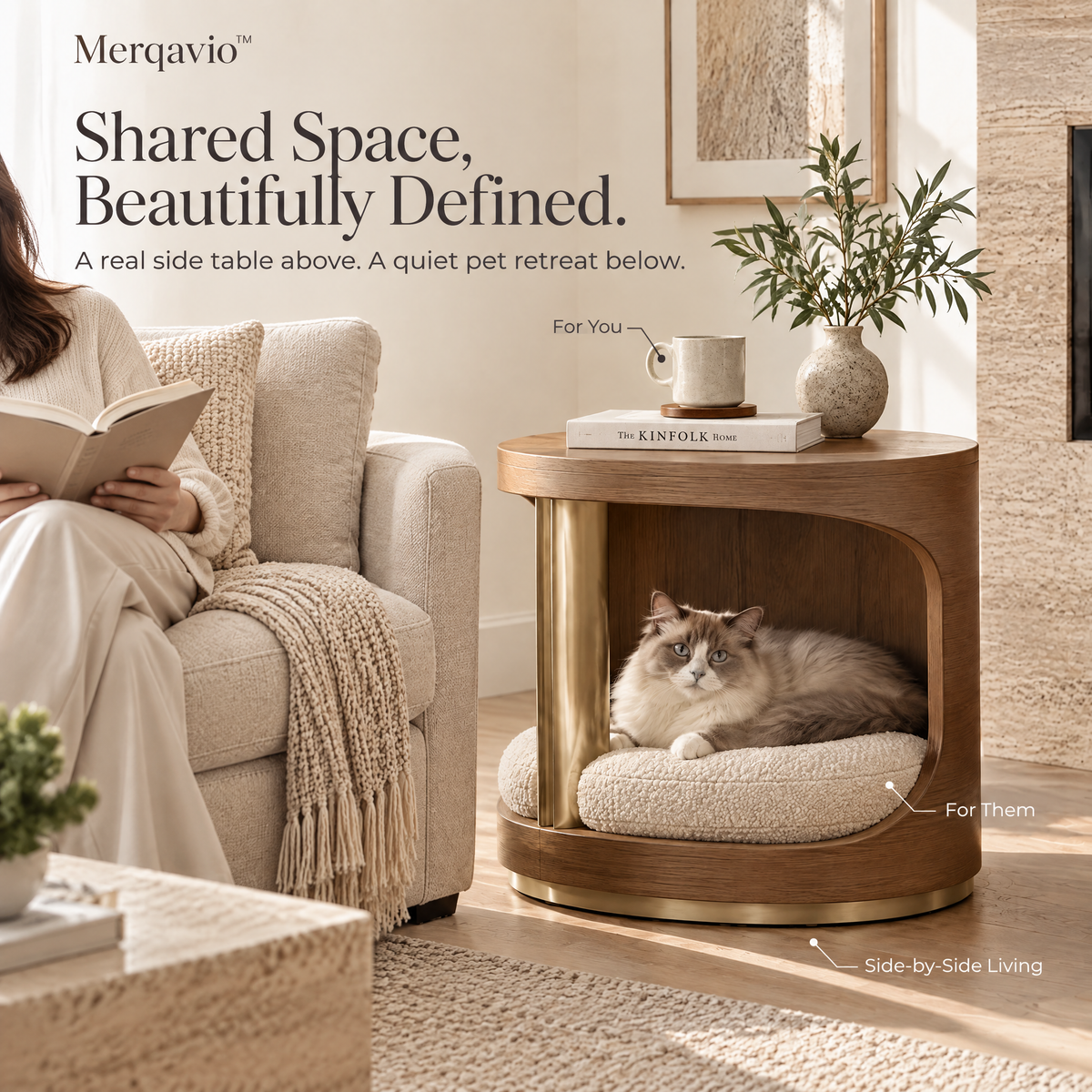 Merqavio™ Pet Human Shared Side Table