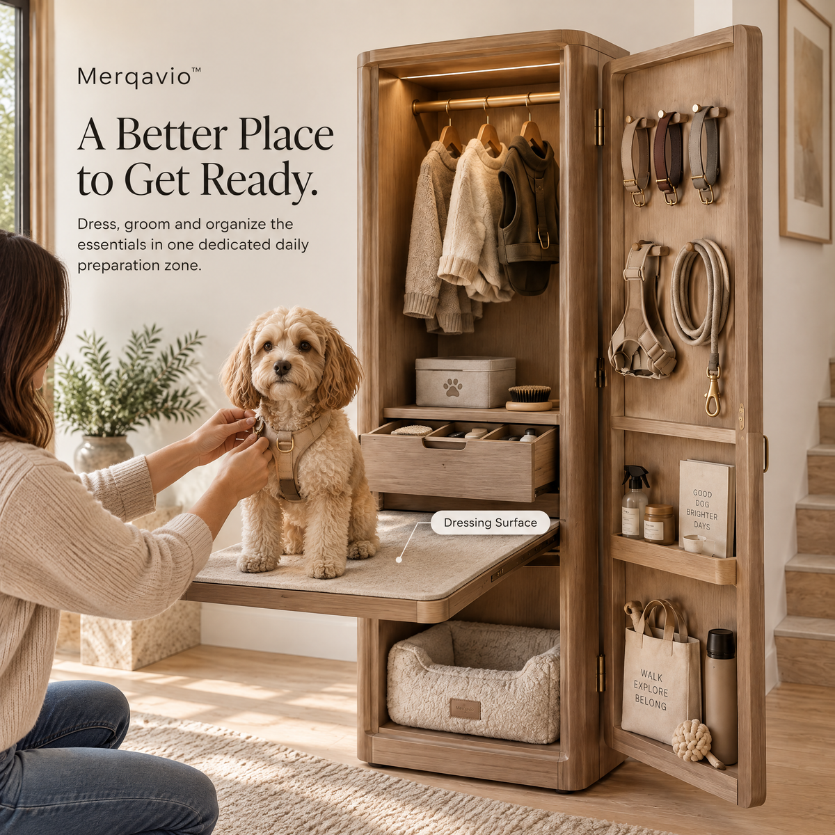 Merqavio™ Pet Wardrobe Dressing Station