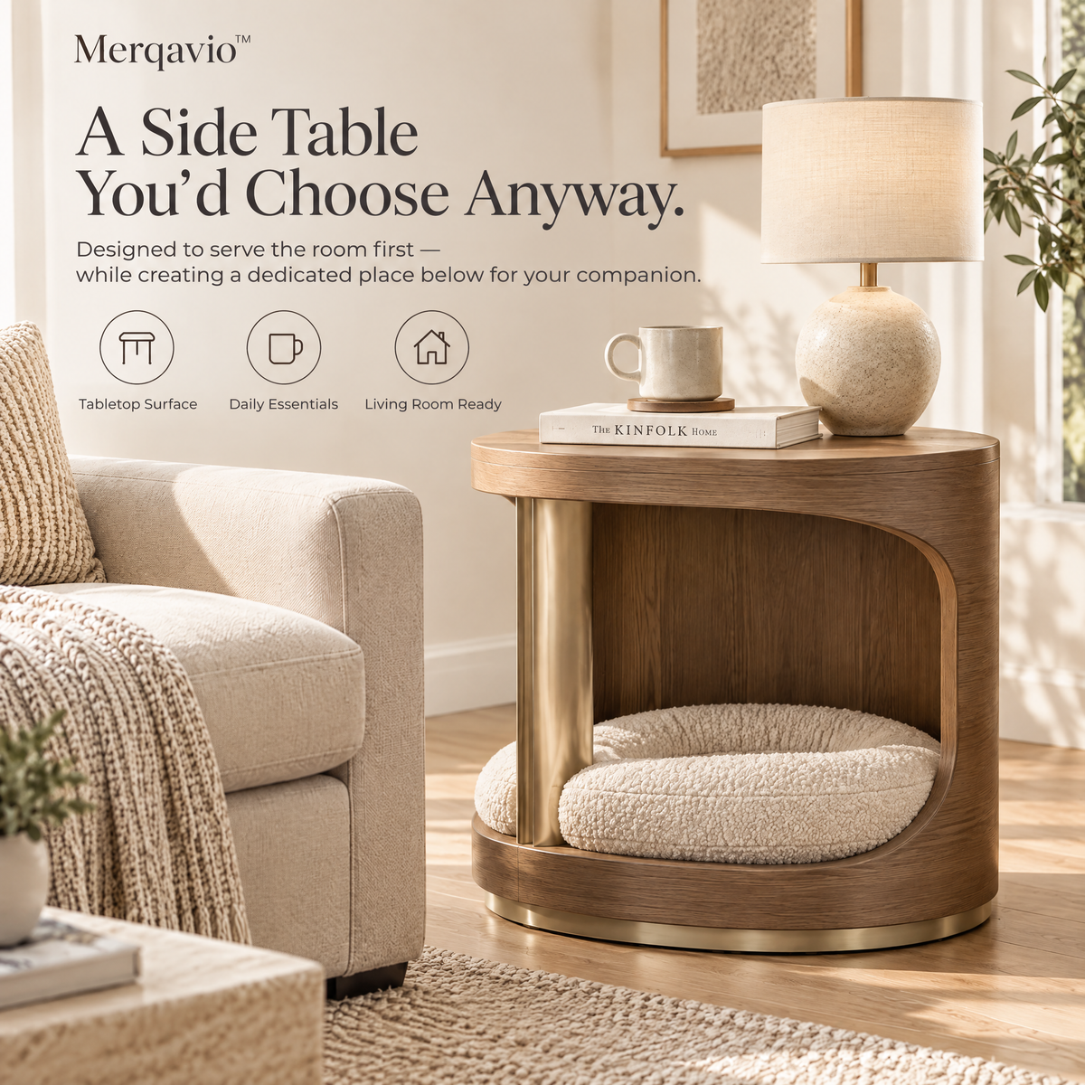 Merqavio™ Pet Human Shared Side Table