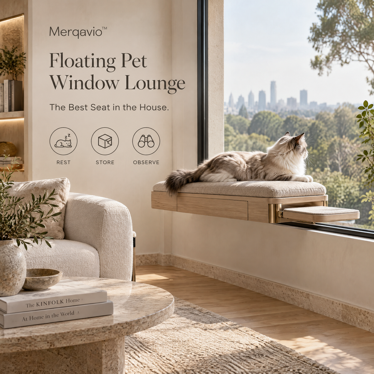Merqavio™ Floating Pet Window Lounge
