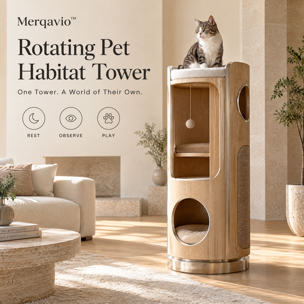 Merqavio™ Rotating Pet Habitat Tower